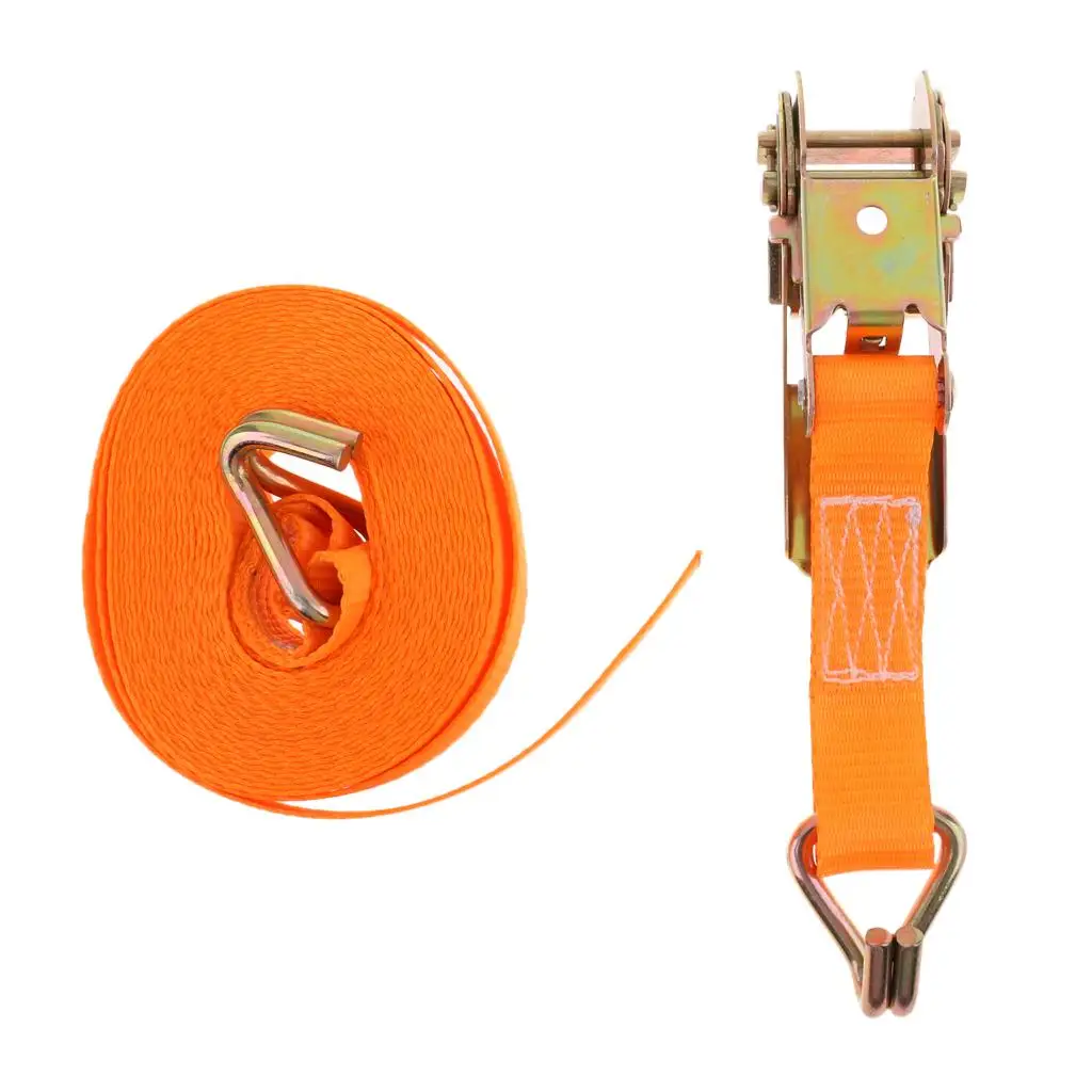 High Strength Orange Polyester 800KG  Trailer Lashing Ratchet Strap Webbing &  Hook  Accessories