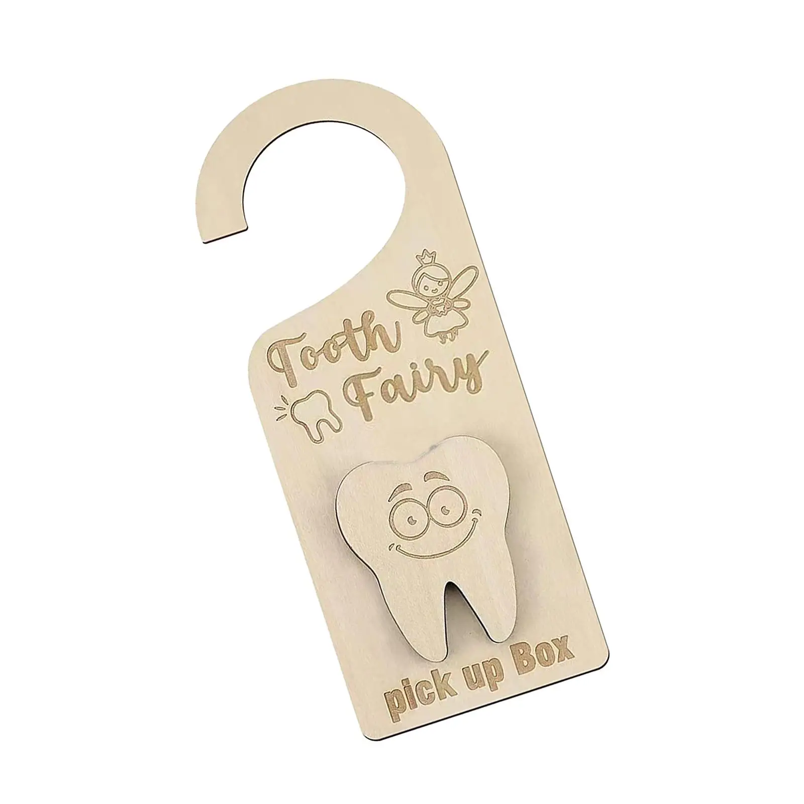 Wooden Tooth Fairy Door Hanger Keepsake Organizer Case for Boys Toddlers