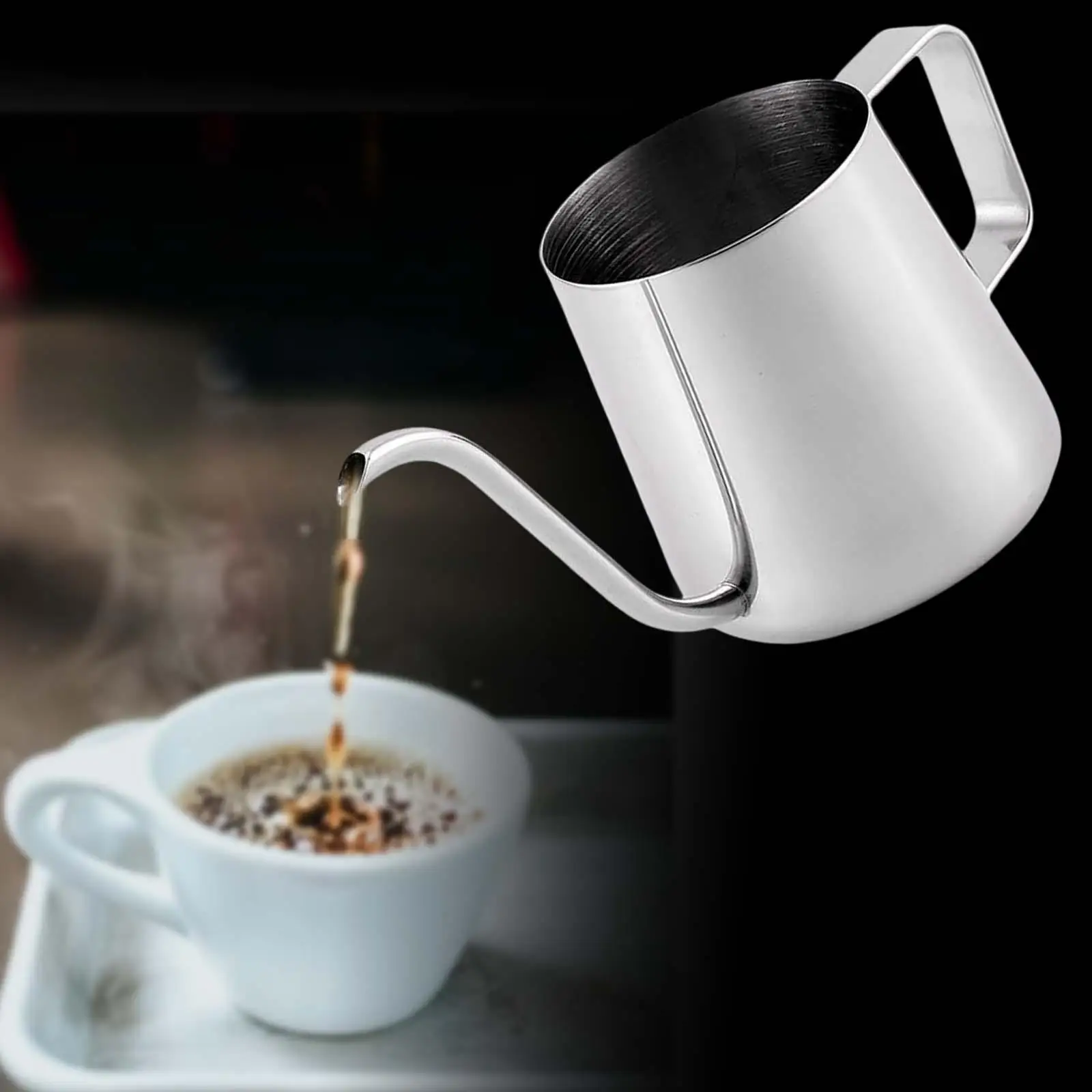 Gooseneck Kettle Pour Over Kettle, Stainless Steel Pour Over Coffee Kettle & Tea Kettle, 350ML Gooseneck Kettle Tea Pot