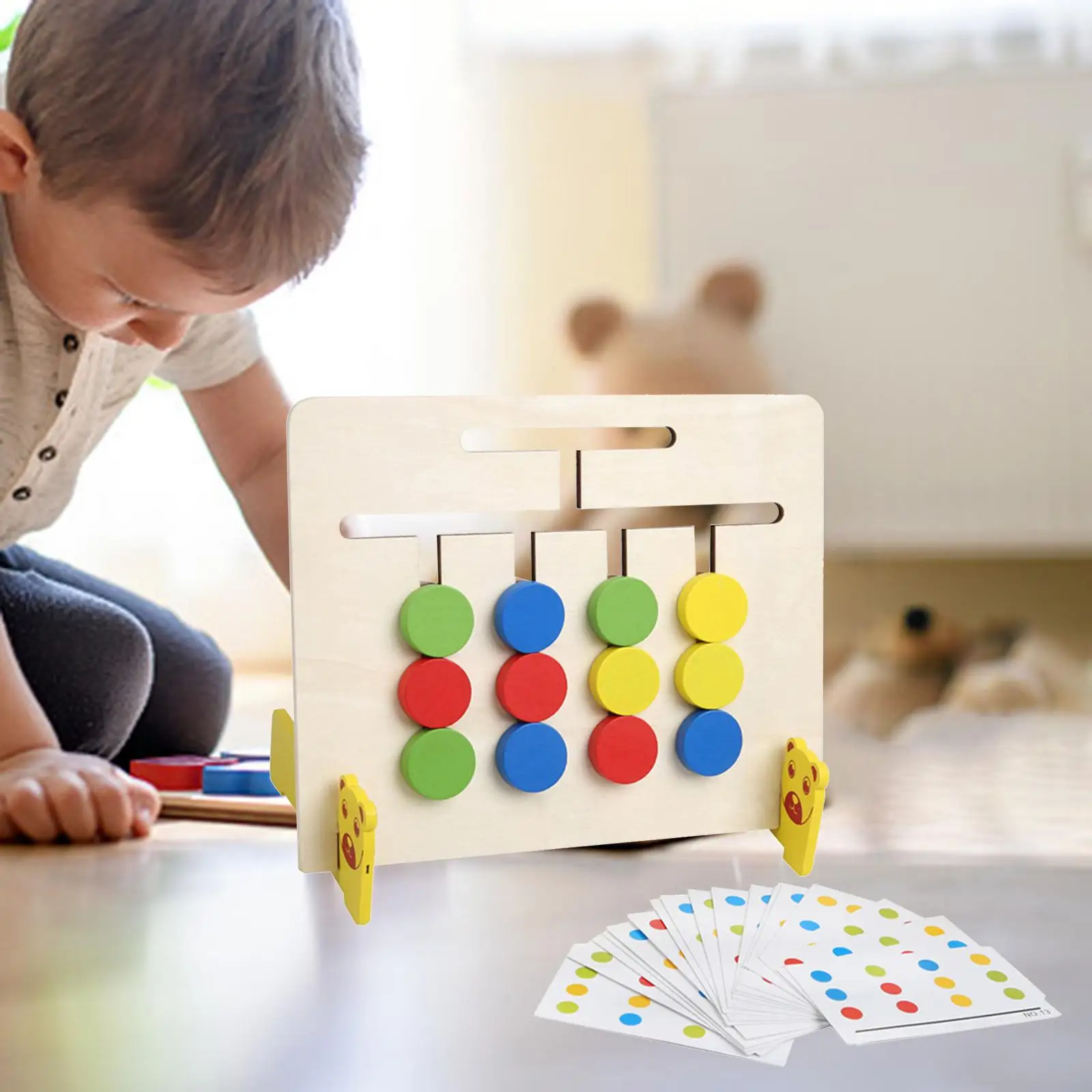 Montessori Moving Puzzle Board Matching Color Recognition for Children