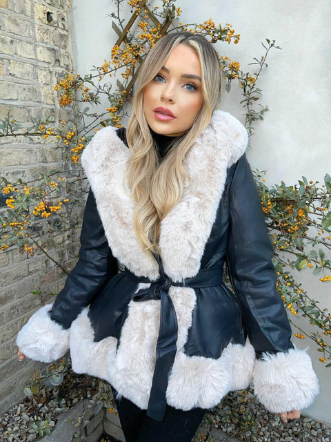 Jacket Zipper Faux Fur Female  Women Jacket Inside Fur Faux - Ee1492  Leather Short - Aliexpress