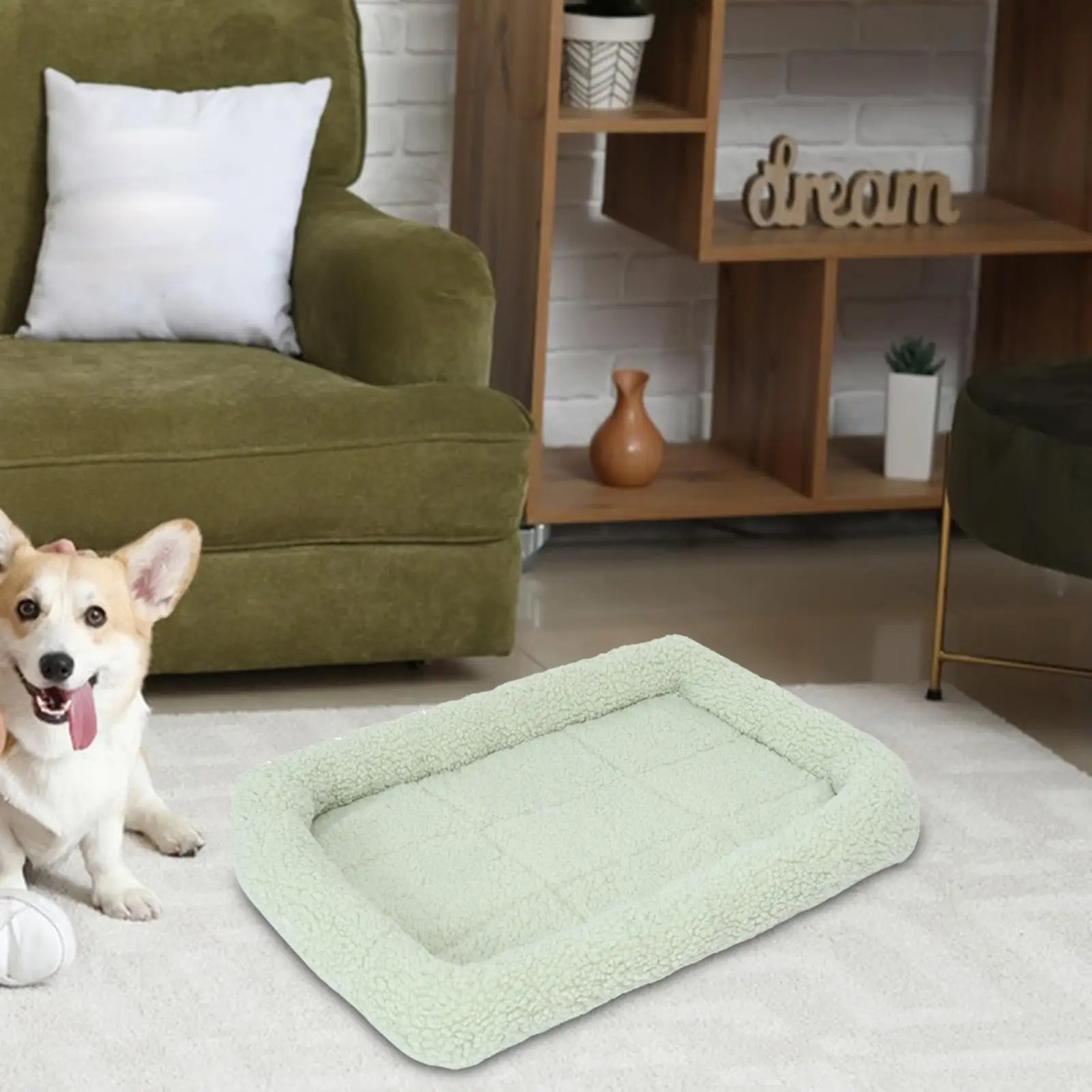 Dog Bed Washable Cuddler Bed Cat Bed Cushion Rectangle Pet Pad for Small Medium Dogs Autumn Winter Sleeping Indoor Cats Kitten
