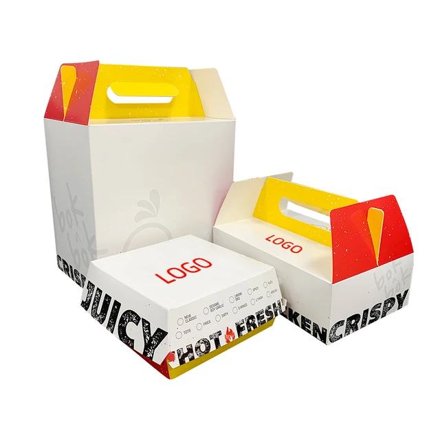 Custom printed design mini paper kraft burger box size black clamshell  cardboard burger packaging box - AliExpress