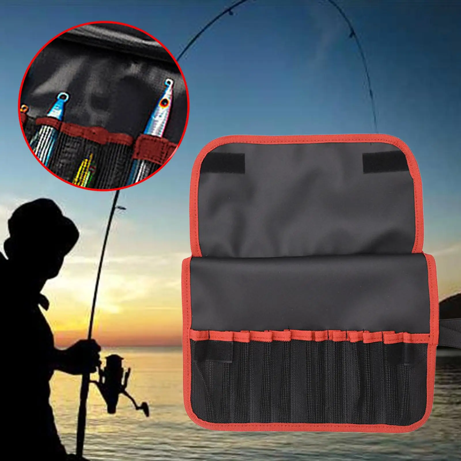 Fishing Bait Storage Bag Rollable Lure Jigs Pouch Replacement Organizing Tackle Handbag