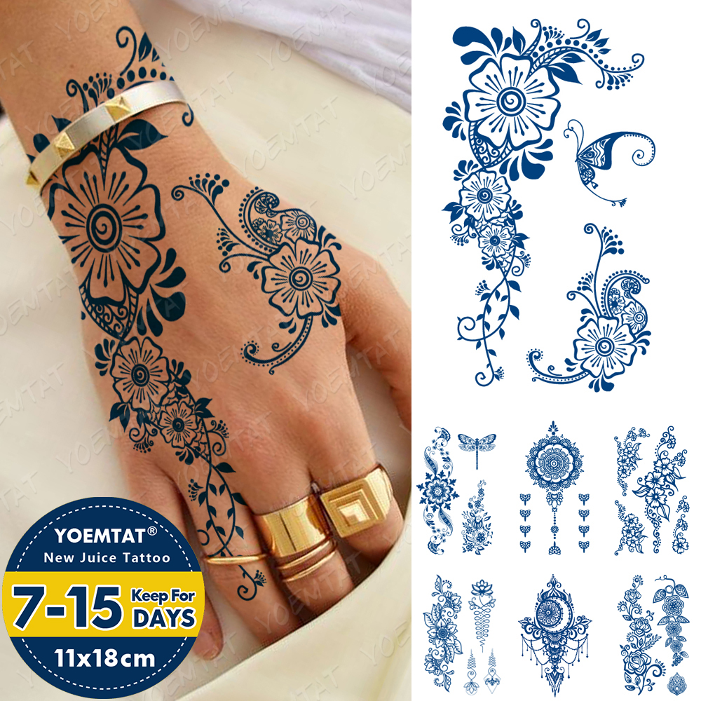 Best of Ink Bride Indian Henna Hand Painted Lasting Waterproof Temporary Tattoo Sticker Women Men Arm Waist Chest Body Art Fake Tattoos Reviews & Tips