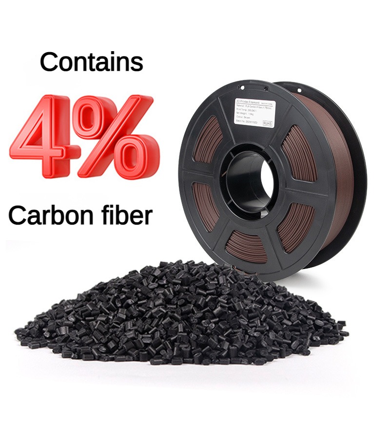 Farbiges Kohlefaser-Filament, PLA-Filament 1,75 mm Kohlefaser Pla (Blau, Armeegrün, Kaffee, Braun, Rot), hohe Genauigkeit, 1 kg/250 g – Detail 4