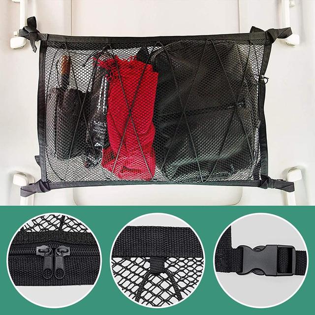 Red De Almacenamiento Para Techo De Auto – Doble Capa, 80x53 Cm, Ideal Para Viajes Largos, Camping Y Organizar Carga