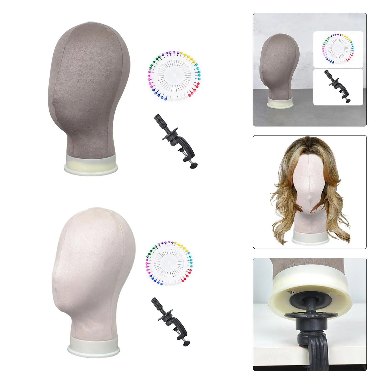 Wig Head Display with Pins Model Mannequin Head for Drying Making Wig Styling Hats