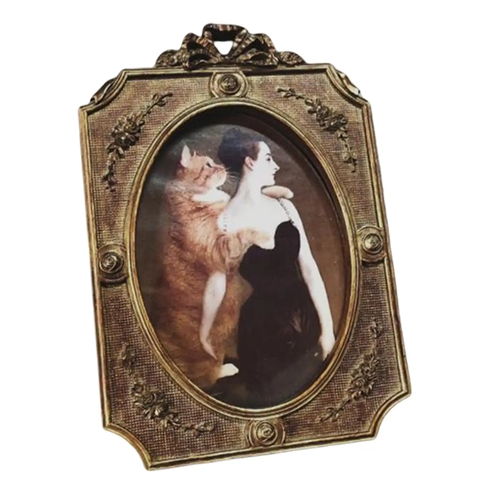 Carved Resin Photo Display Frame Home Decoration Wall Hanging Freestanding Ornament Elegant Picture Display Holder for Hallway