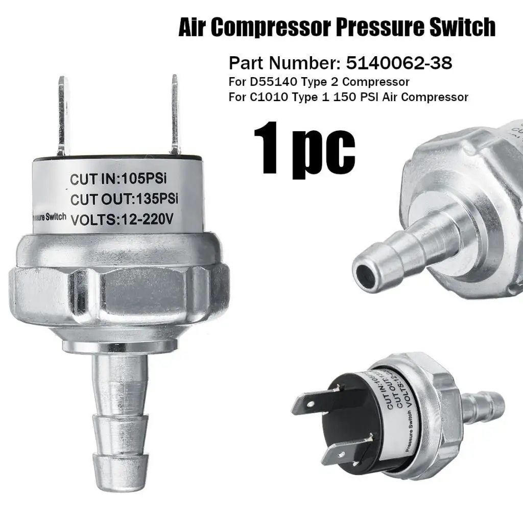 Air Compressor Tank Pressure Control Switch Replacement 135/105 PSI 5140062-38