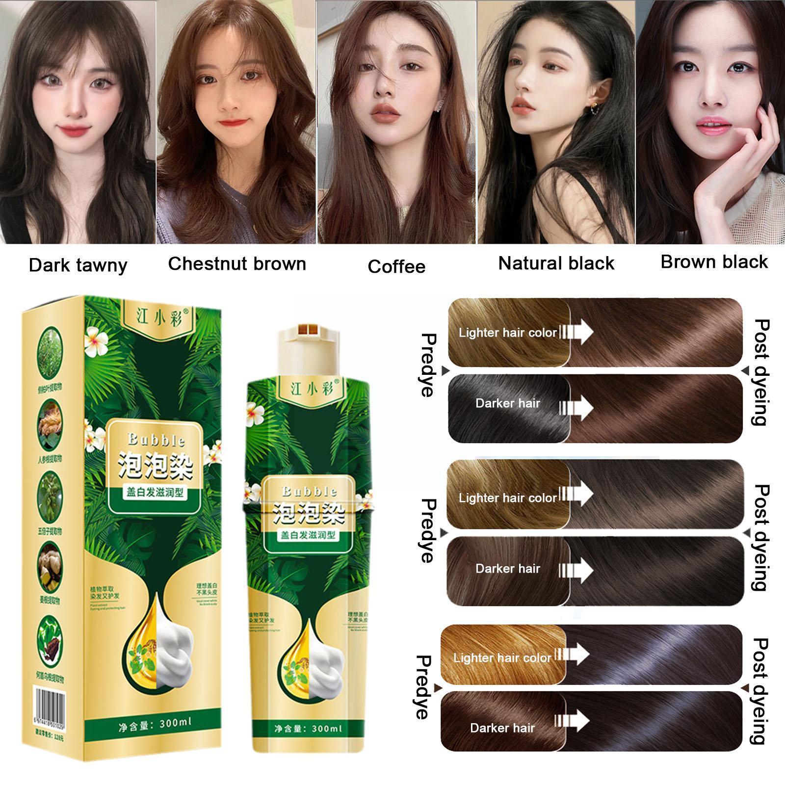 Best of Organic Natural Fast Hair Dye Only 5 Minutes Plant Essence Black Hair Color Dye Shampoo For Gray Hair Caramel Coffee Fast C I7M9 Reviews & Tips