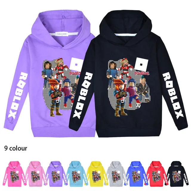 Roblox-capuz estampado para crianças, blusa de manga comprida para  estudantes masculinos e femininos, cor doce