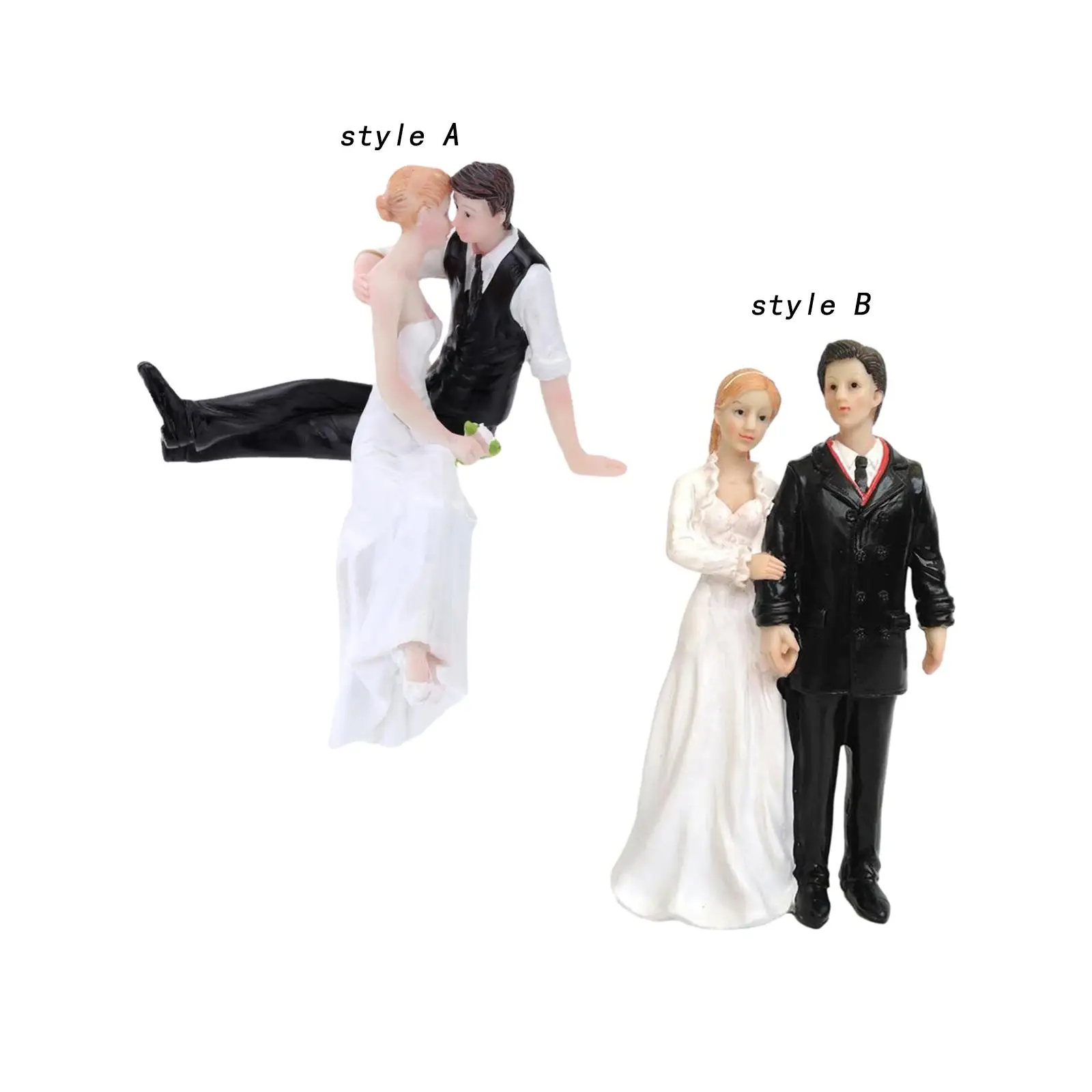 Rustic Cake Topper Bride and Groom Figurines for Anniversary Bridal Showers