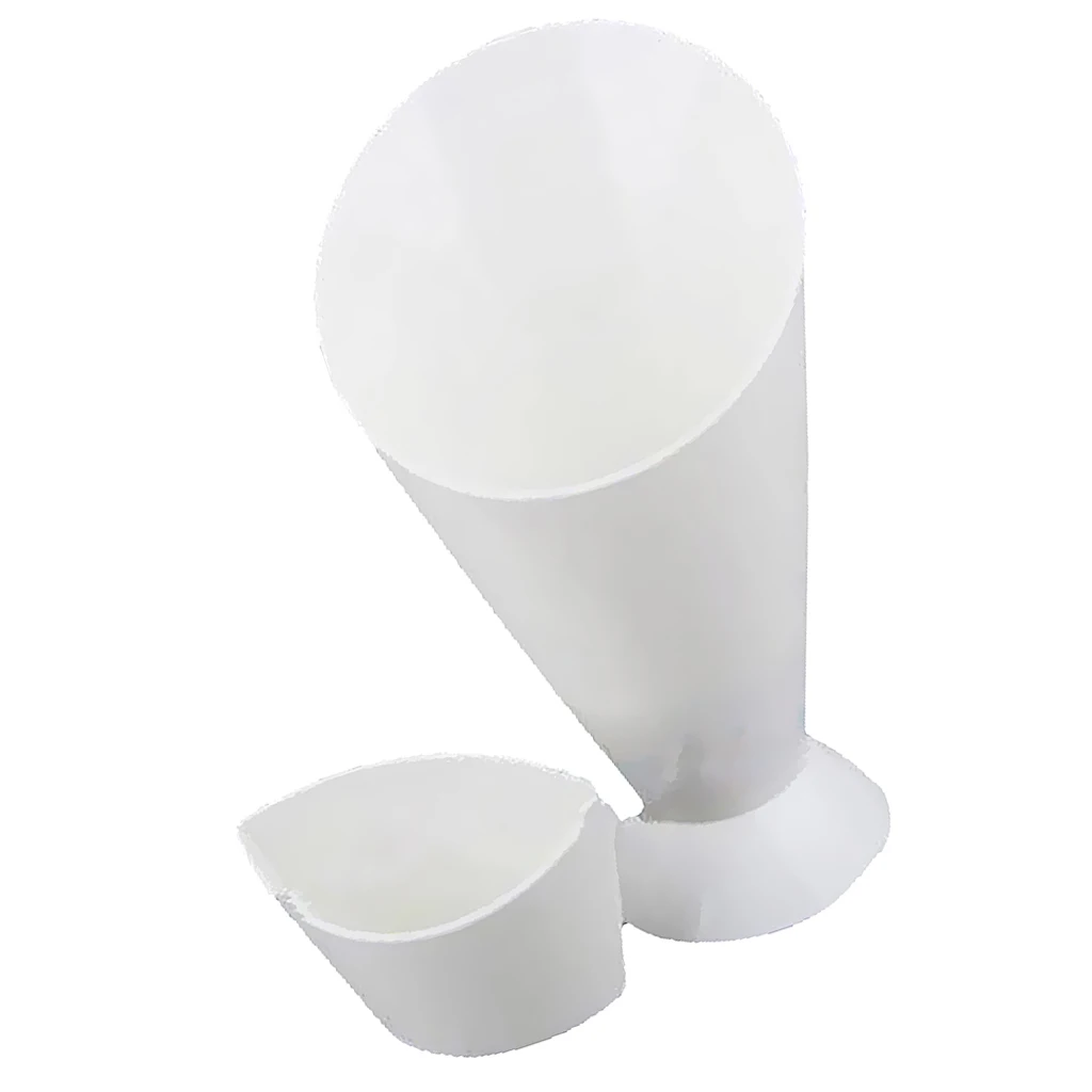 Kitchen Serving Tool Snack Cone Stand + Dip Holder for Chips Finger Food Sauce White