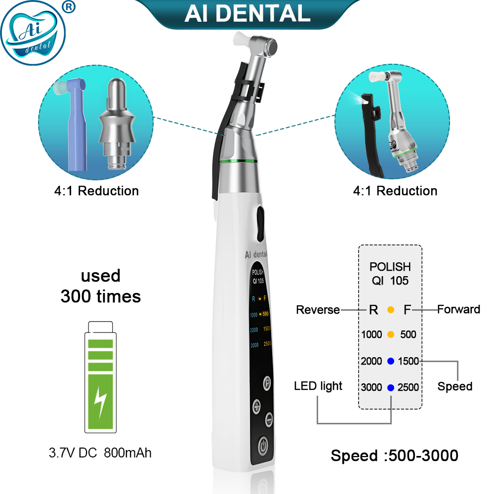 Best of Dental Electric Polishing Motor AI-PA-F4 4:1 Reduction Contra Angle Disposable Head Dentist Equipment With LED Light Reviews & Tips