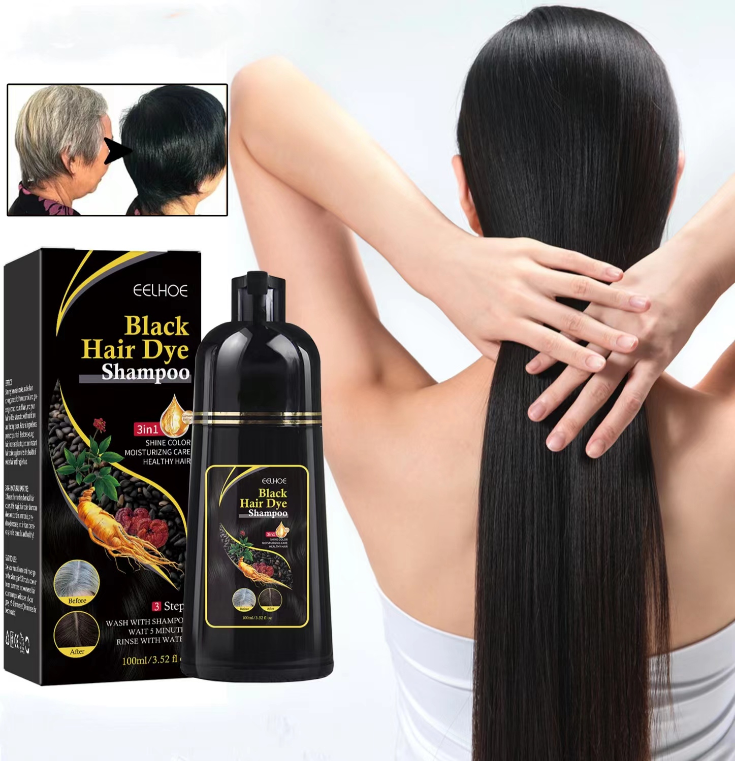 Best of Organic Natural Fast Hair Dye 100ML Plant Essence Black Hair Color Dye Shampoo For Cover Gray White Hair Reviews & Tips