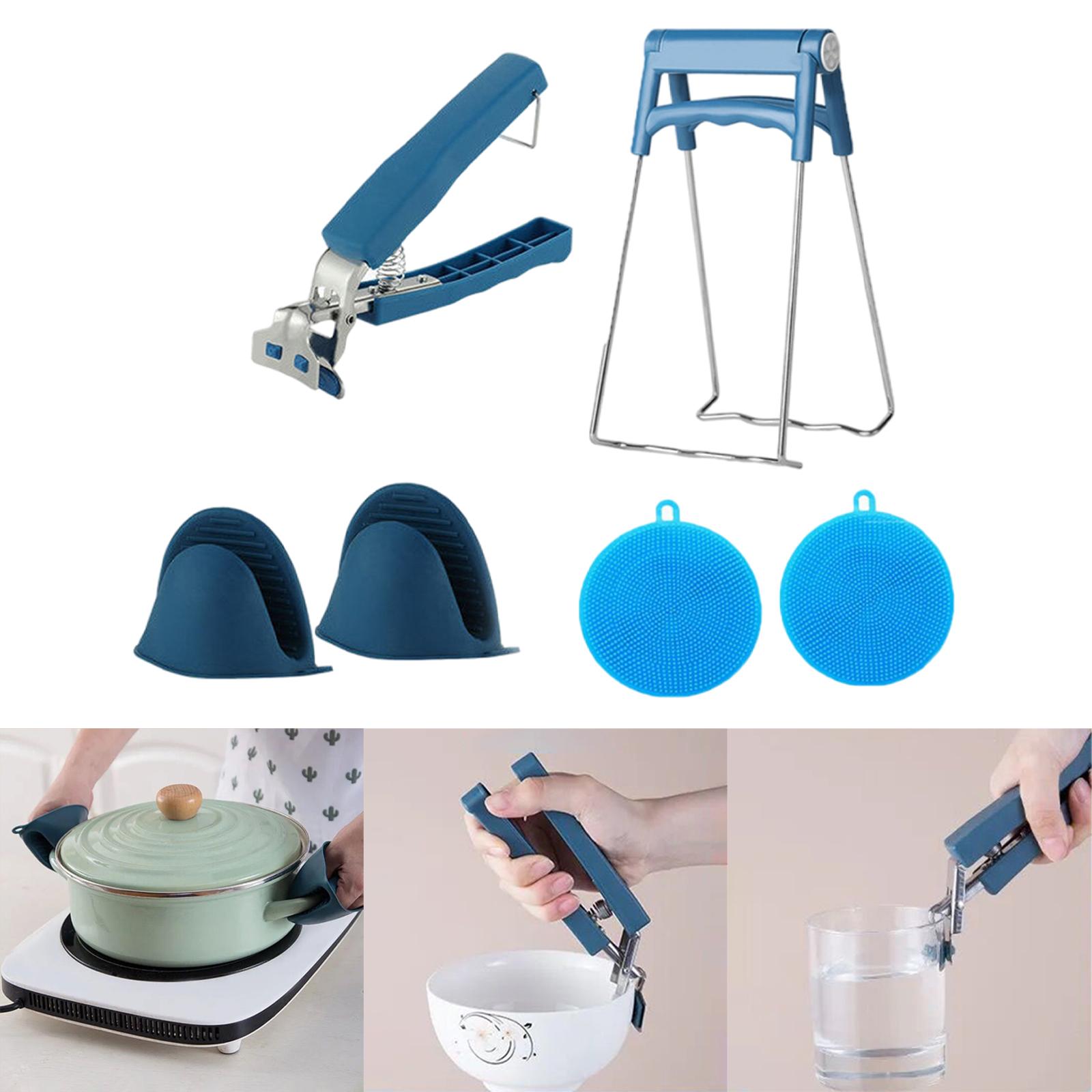 Kitchen Tools Hot Plate Gripper Set, Dish Bowl Plate Holder Clip Gripper Clamp, Cooking Pot Holder Clip Tongs