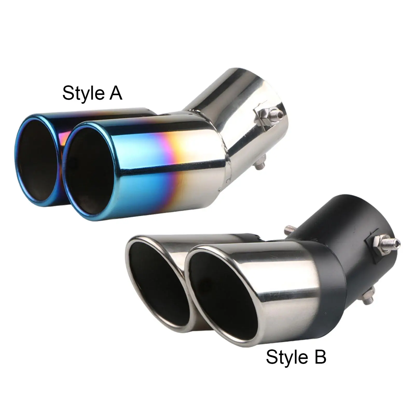 Dual Exhaust Tip Exhaust Pipe Curved Type Durable Double Outlet Tail Pipe