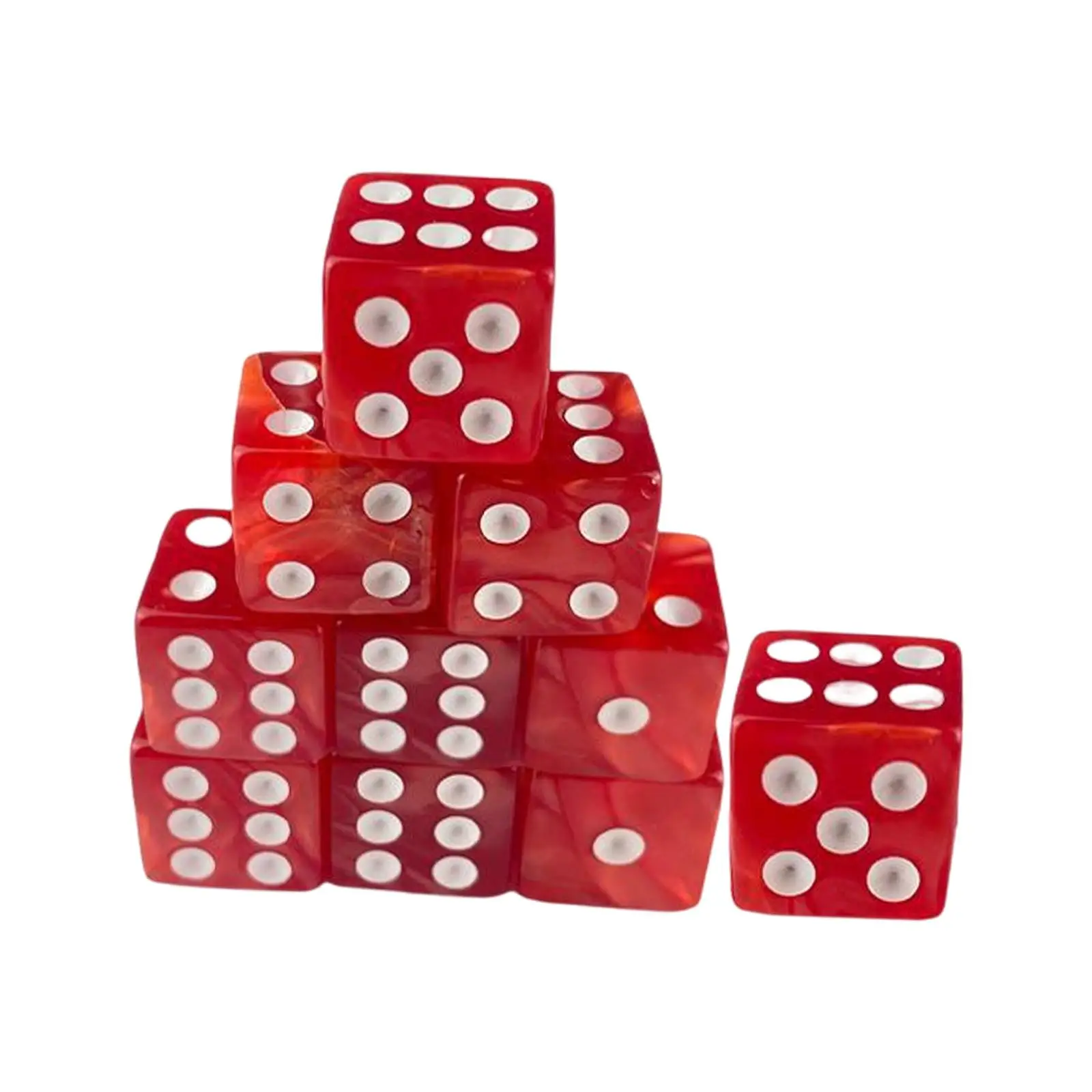 10Pcs Round Corner Dice 0.6inch Teaching Aids Game Dices for Role Play Party