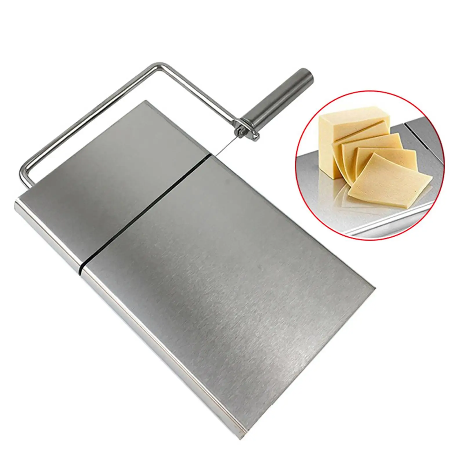 Cheese Slicer with 5 Replacement Wires, Stainless Steel Cheese Cutter Wire Cheese  Slicers for Block Cheese Butter