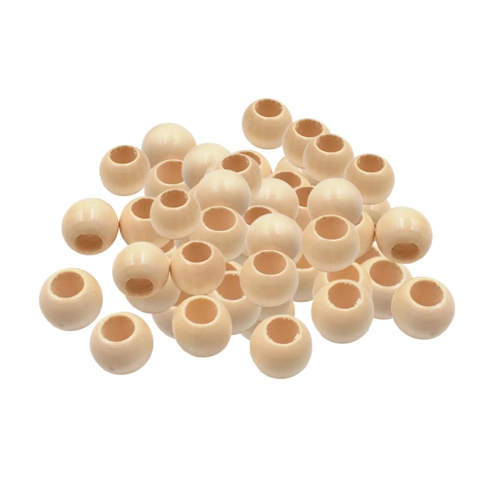 100Pcs Wood Beads Craft with Holes 20mm Spacer Bead Halloween Decorations for Jewelry Making Holiday Decoration Supplies Party