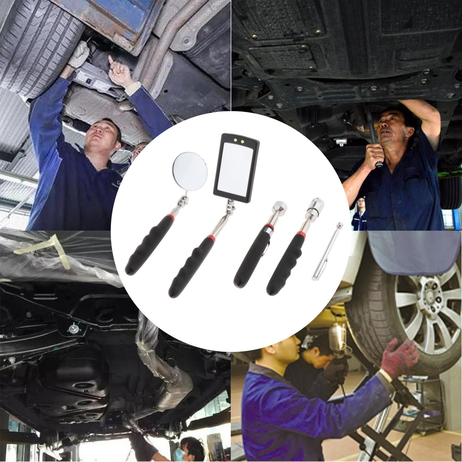 Magnetic Telescoping Pick-Up Tool Kit with Pick up Rod Telescopic Fits for Car Maintenance - 5 Pieces 