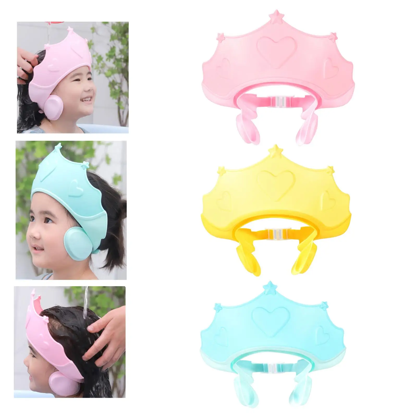 Shampoo Caps wash Water Shower Visor Hat Adjustable Bathing tub Head Hair Rinser Shield  Toddler Children Kids