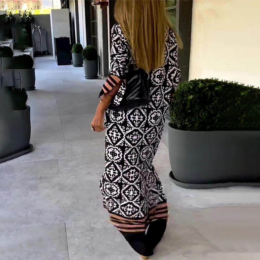 Maxi, Decote V, Solto, Robe Casual, Streetwear