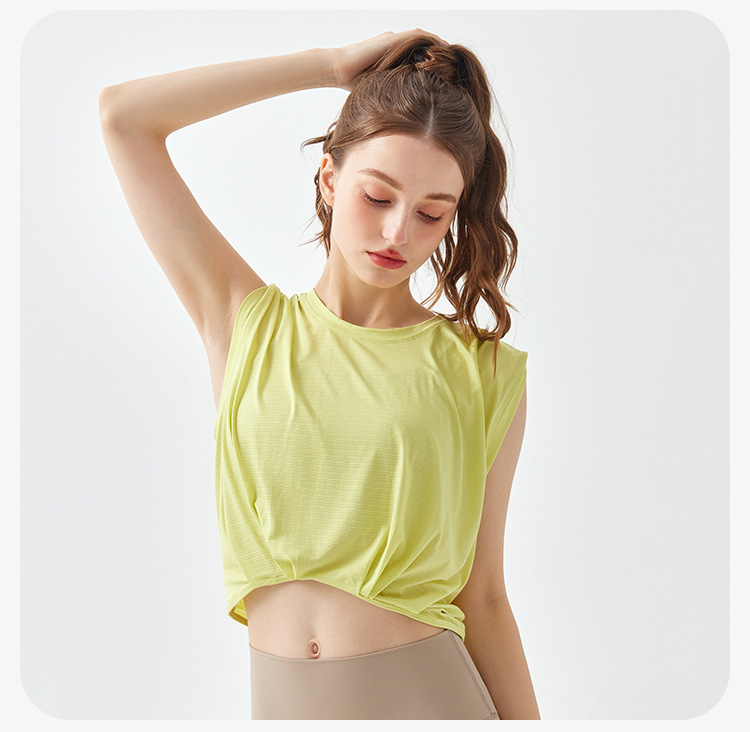 Leichtes Sport-Tanktop für Damen – atmungsaktives, ärmelloses Yoga-Workout-T-Shirt für Fitness – Detail 17