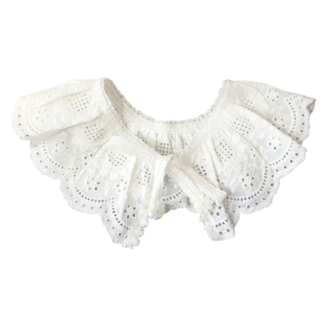Bavaglino In Pizzo Stile Coreano Per Bambine - Colletto Falso In Cotone, Design Floreale - Foto 10