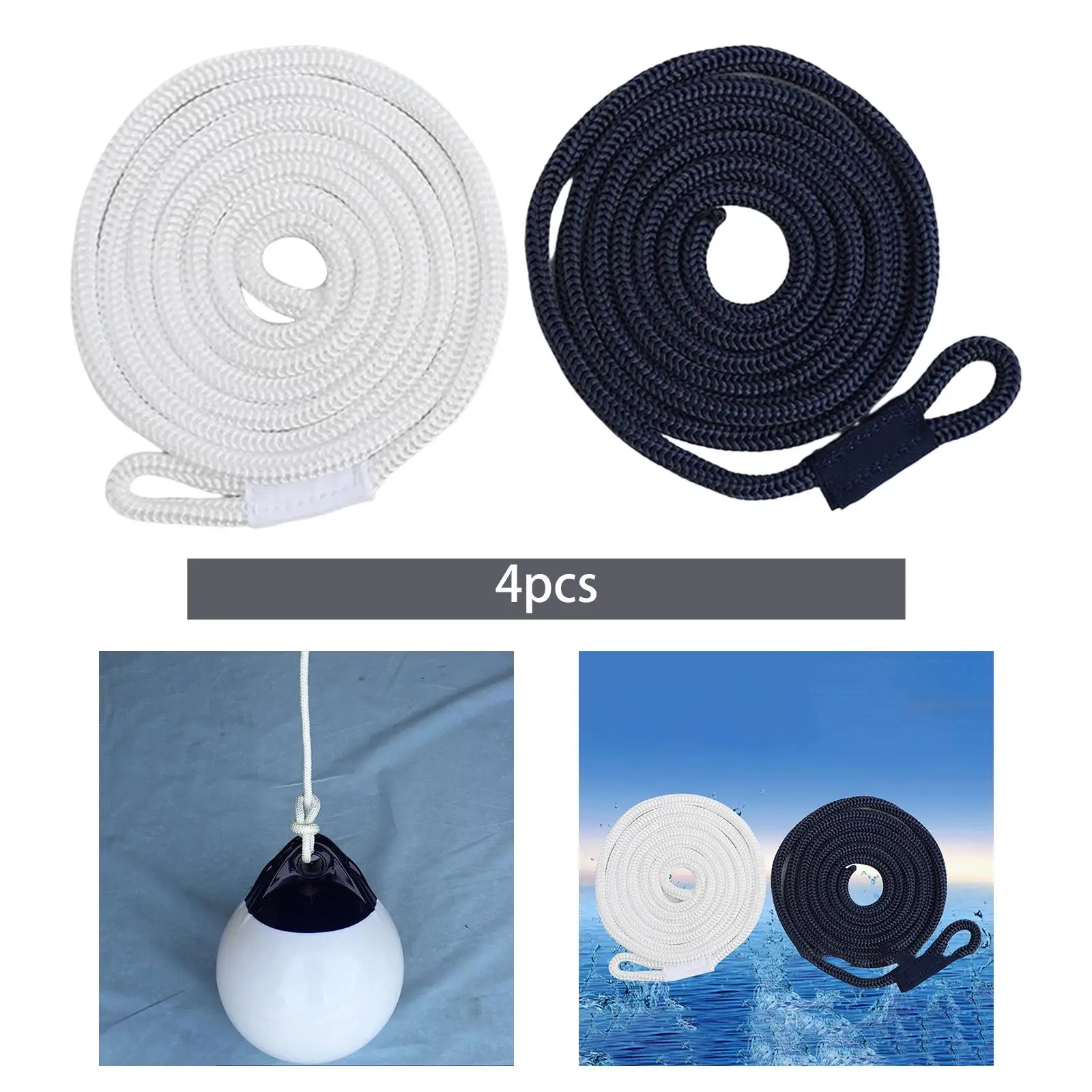 4Pcs Boat Lines, Boats Bumpers,Marine Bumpers for Pontoon Boat, Mooring Rope Bumpers Lines