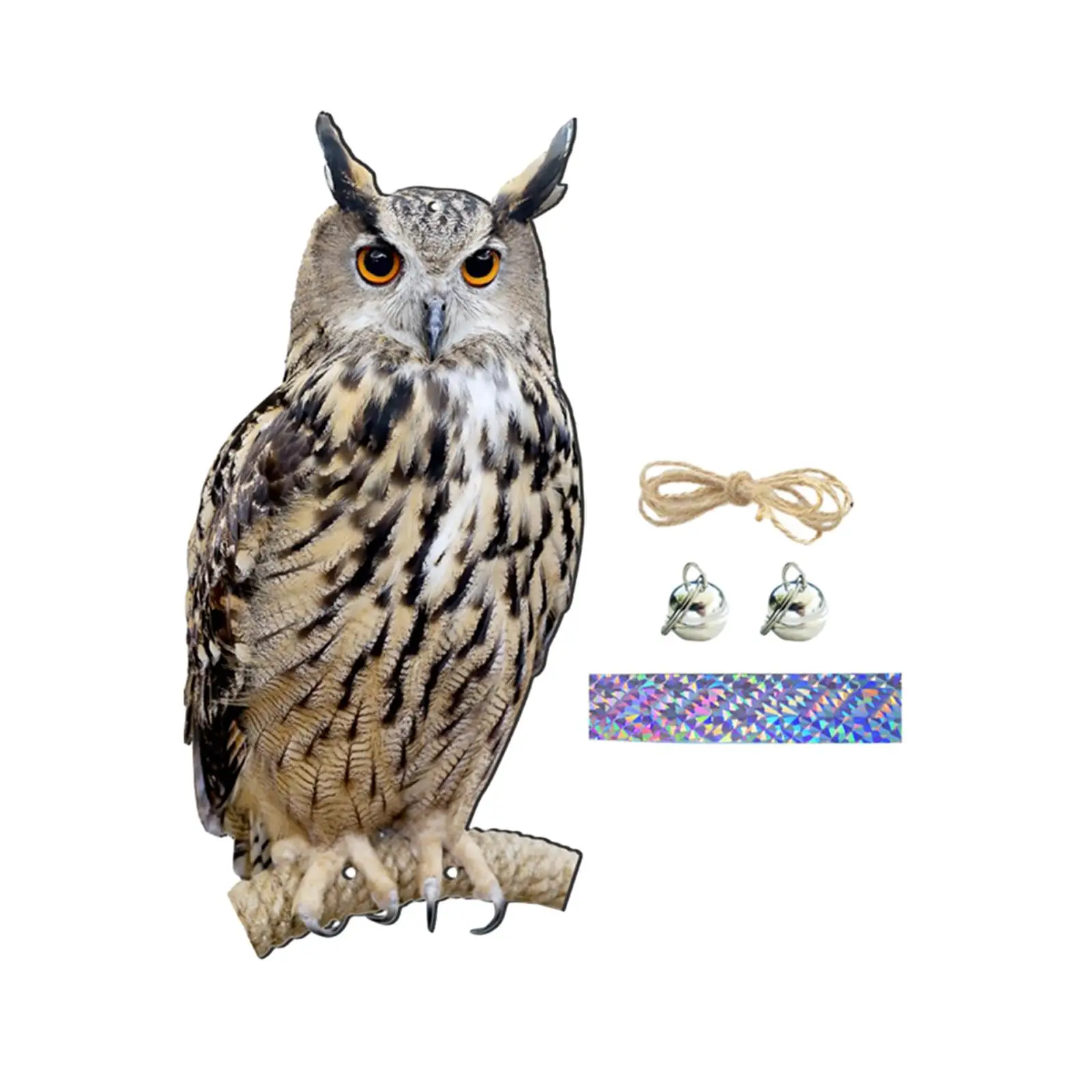 Fake Owl Decoration Realistic Bird Scarer for Garden Decor Windows Patio