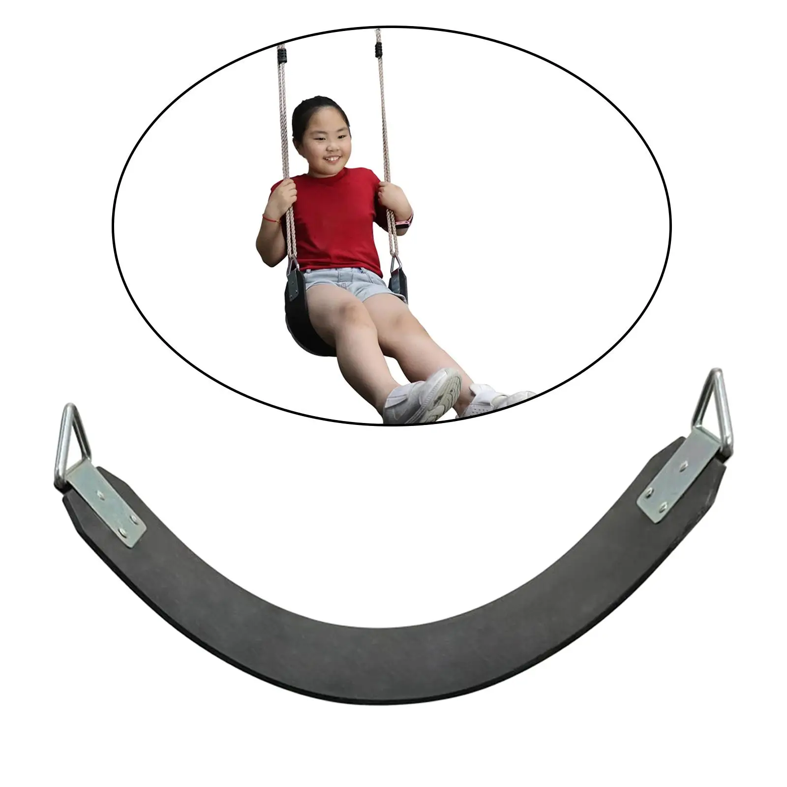 Rubber Swing Seat Garden Swings with Metal Triangle Rings Kids Toddler Toys Yard Swing for Park Gym Backyard Yard Outdoors