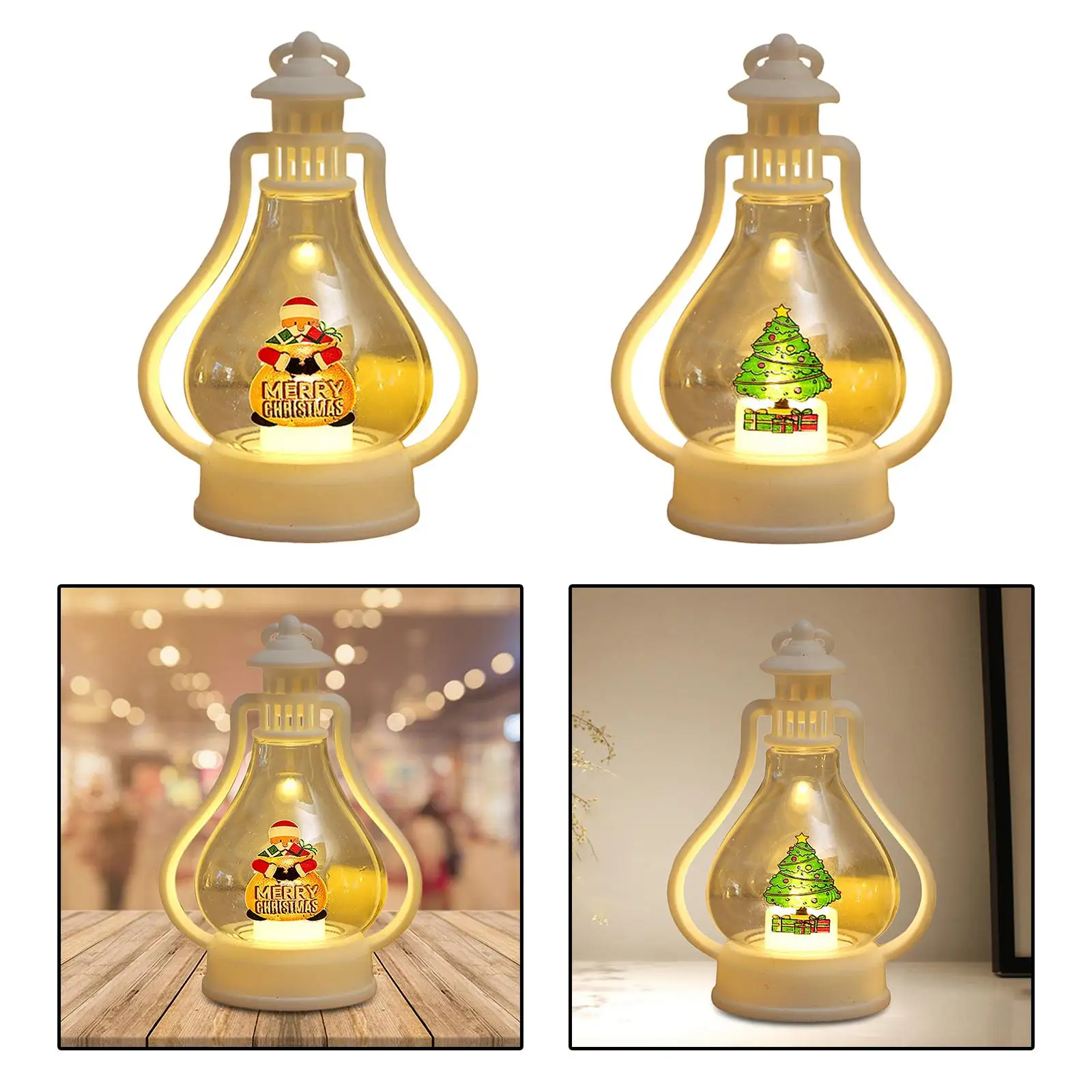 2Pcs Christmas Lantern Christmas Lights Tealight for Wedding Garden
