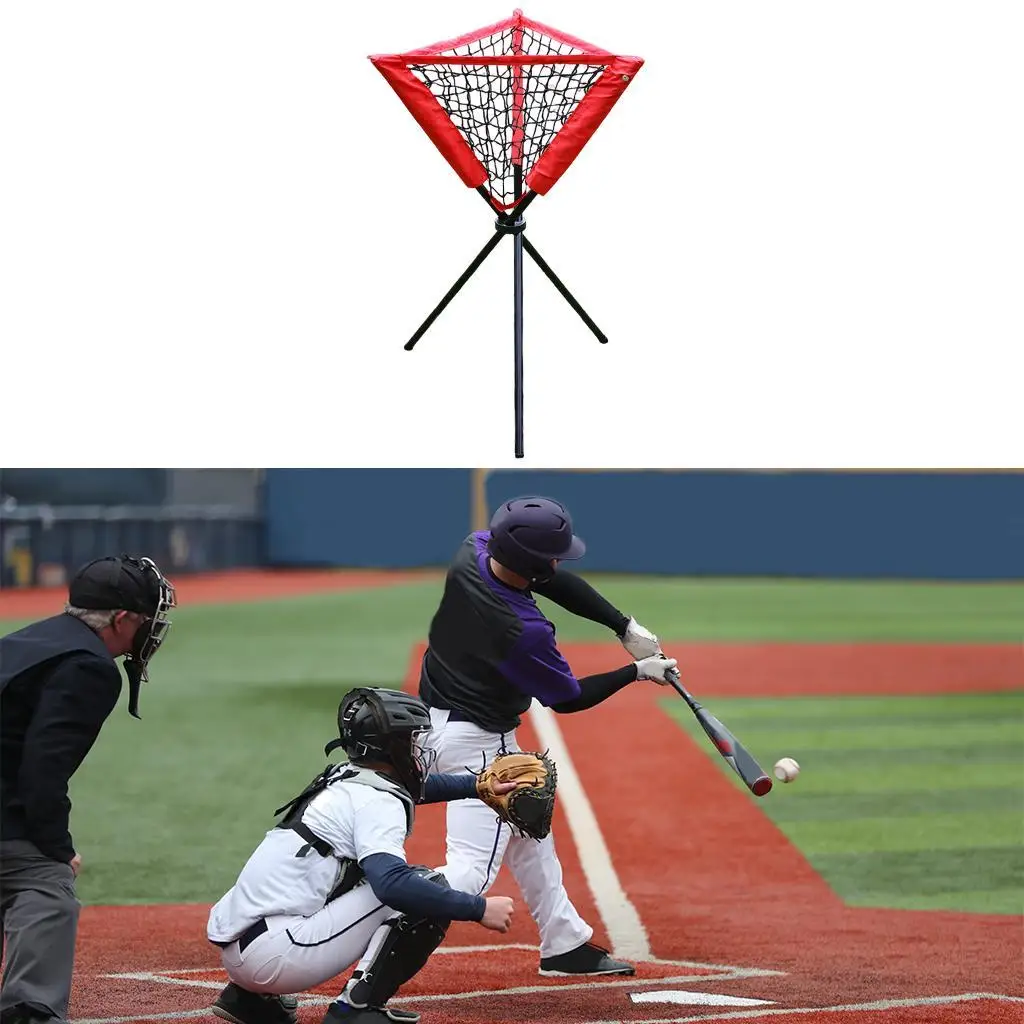Baseball Softball  Portable Batting Practice Ball Stand Holds Removable Foldable  Bundle Equipment for Variety Training Drills
