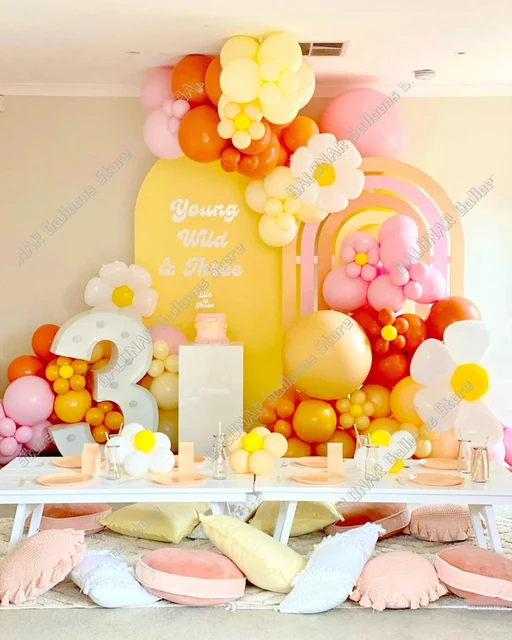 Macaron Daisy Flower Foil Balloons Big White Pink Daisy Flower Balloons  Baby Shower Birthday Wedding Party Camping Decorations - AliExpress