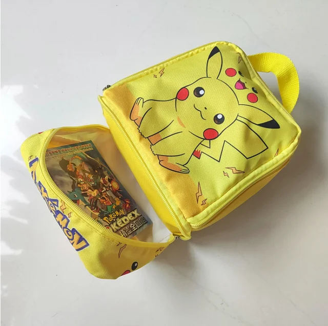 Pokemon Backpack Study Lunch Box Kawaii Insulation Storage Bag Pocket  Student School bag Pencil Case Children boy Girl Day Gift - AliExpress