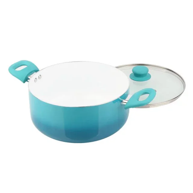 Greenlife Diamond Ceramic Non-stick 13Pc Cookware Set, Turquoise pots and pans  set - AliExpress