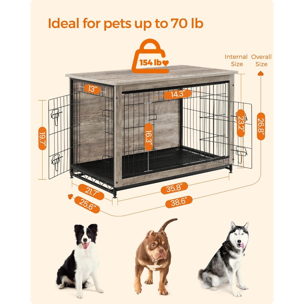 Title 5, Dog Crate Furniture, Side End Table, Modern Ken...