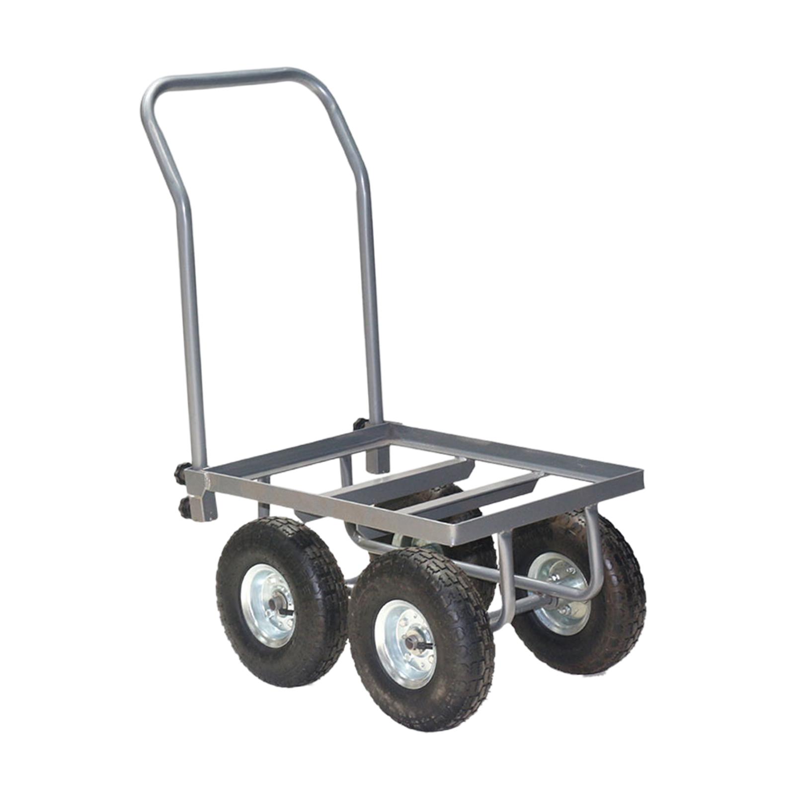 Folding Platform Truck with 4 Wheel Heavy Duty Platform Trolley Hand Push Cart for Garden Office Transport Moving Drinks Crates