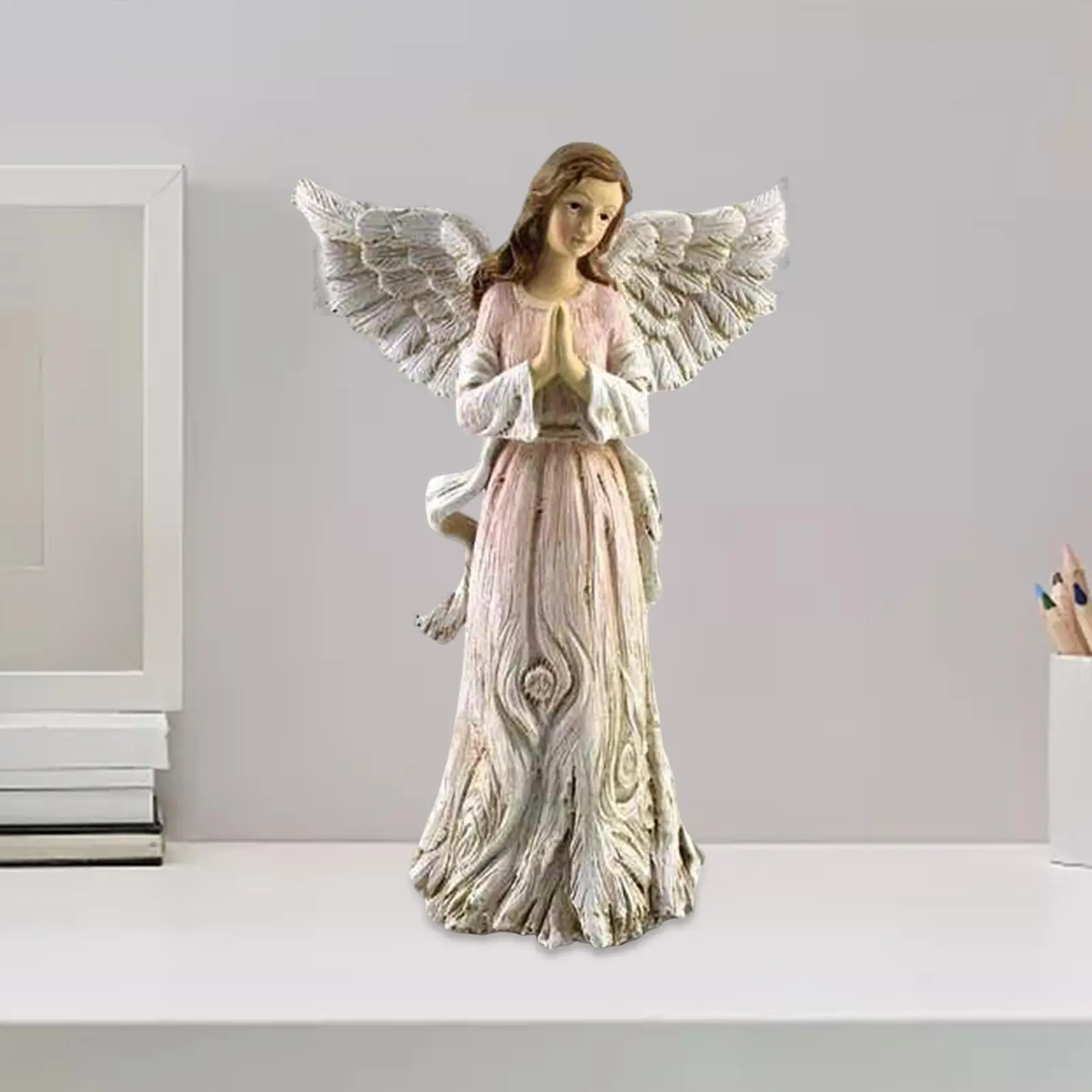 Angel Figurine Resin Modern Artistic Inspirational Gifts Nordic Exquisite Details Tabletop Ornaments Ornaments for Walkway Home