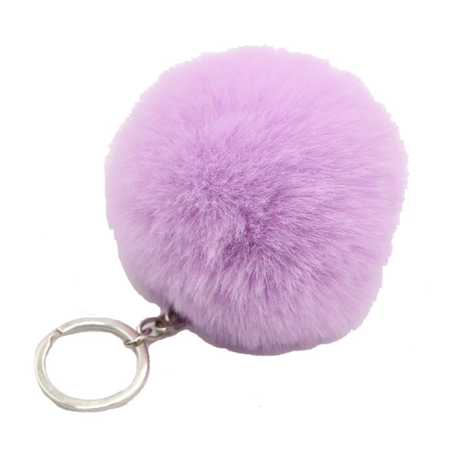 Unpafcxddyig 8PCS Pom Poms Keychains Fluffy Heart Pearl Rhinestone Keyring  Faux Rabbit Fur Puff ball Rainbow for Car Bag Charms rainbow