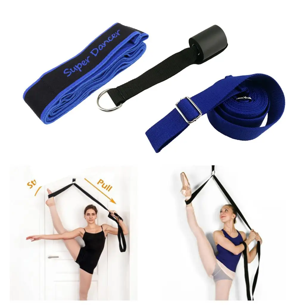 Adjustable Door Flexibility & Stretching Leg Stretcher Strap with 8 Loops Yoga Belt for Ballet Cheer Gymnastics  Dancers