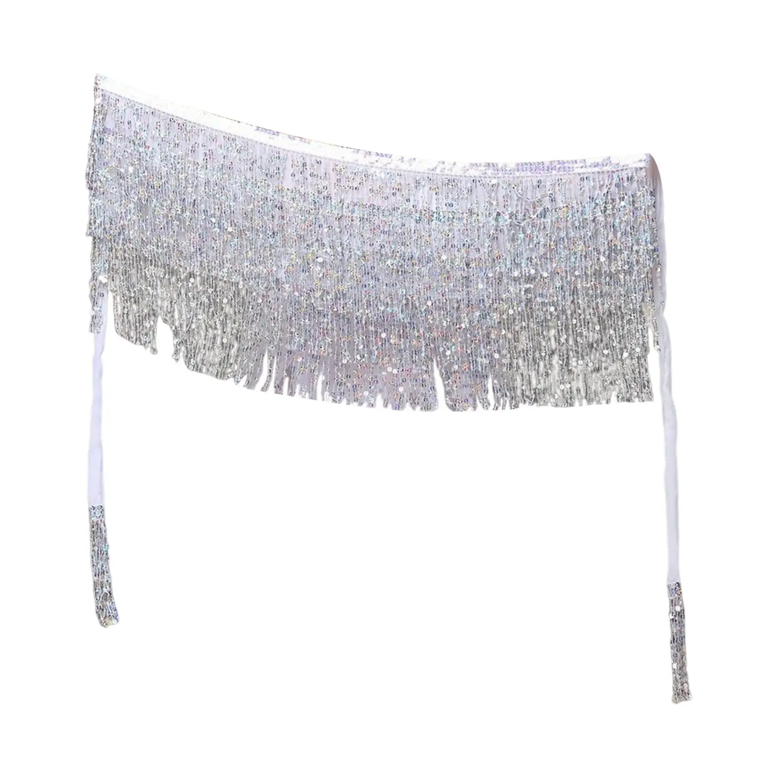 Bohemian Belly Dance Skirt Sequined Tassel Sequin Body Accessories Hip Scarf Waist Chain Wrap for Show Performance Rave Women