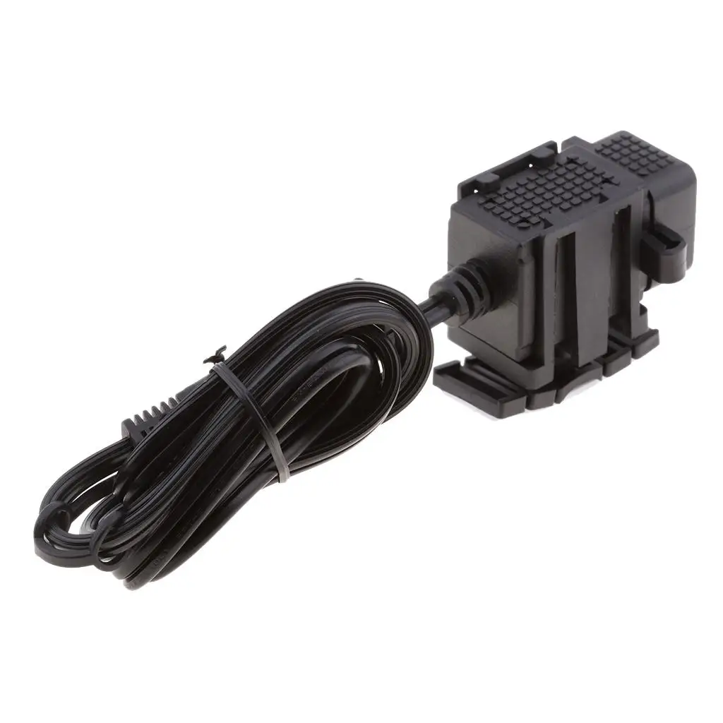 12V Motorcycle 3.1A Dual  to USB Cable Adaptor Charger Socket Black