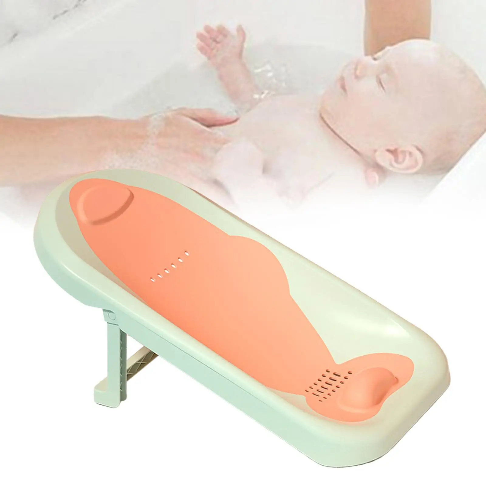 bath Seat Support Rack Soft Anti Slip Comfortable Bath Tub Lounger Kids Bathtub Bath Shower Rack for 0-6 Months Infant Baby