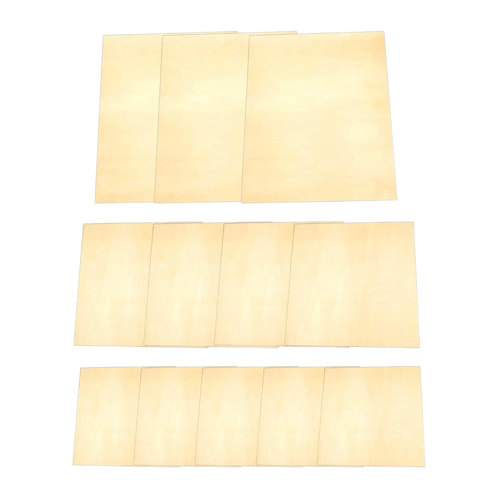 12Pcs/Set Wooden Panel Boards Unfinished Wood Veneer Sheets Painting Supply Painting Board DIY 3 Sizes for Painting Drawing Wall
