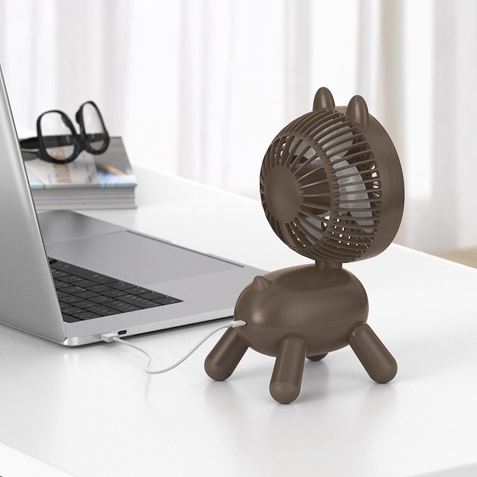 4 Speeds Rotating Puppy Desk Fan Det hable Indoor Quiet with 80 Automatic Rotation Cute Desktop Fan for Living Room Camping