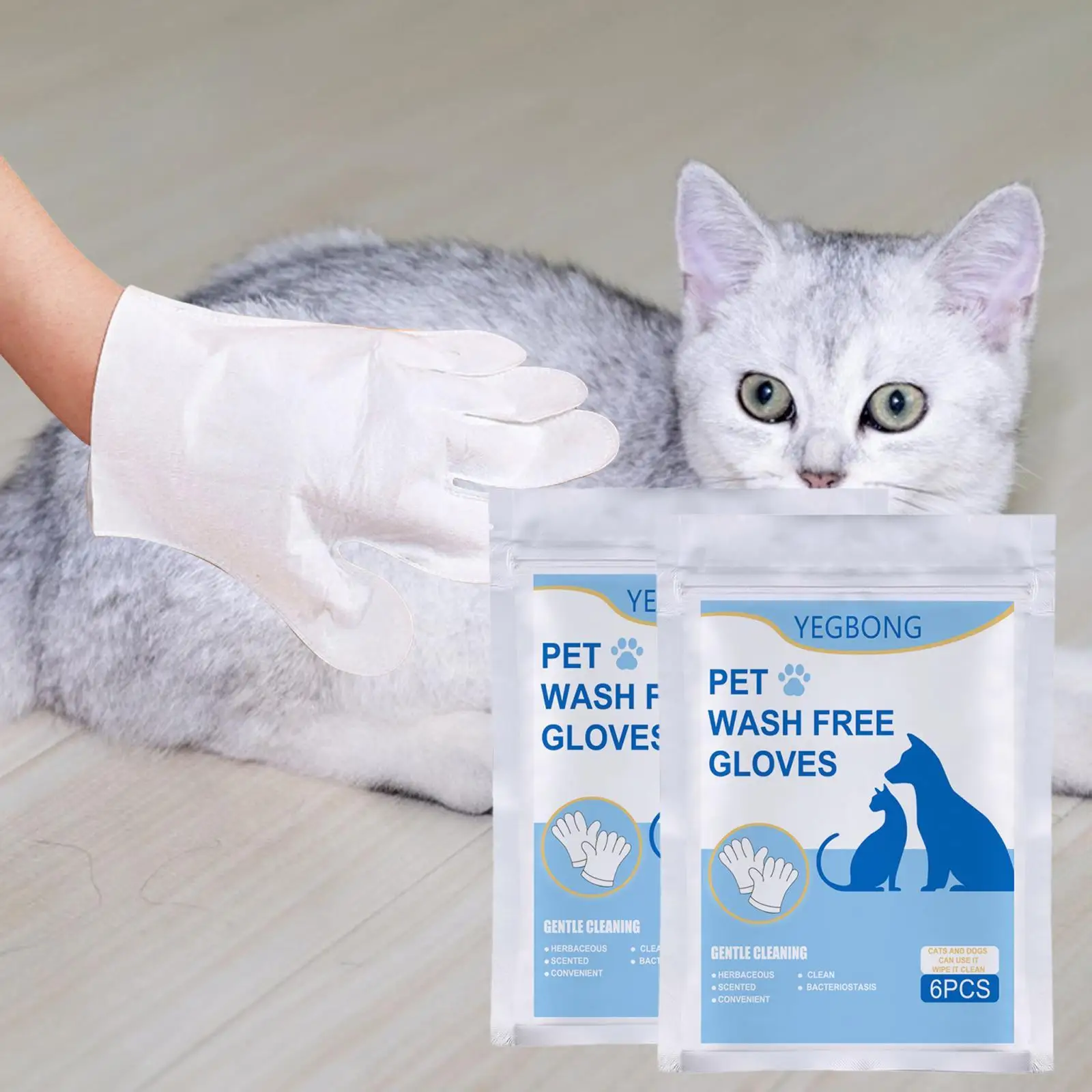 12Pcs Disposable Wipe for Pets Pet Grooming Gloves Dog Cleaning Glove Wipe for Soothing