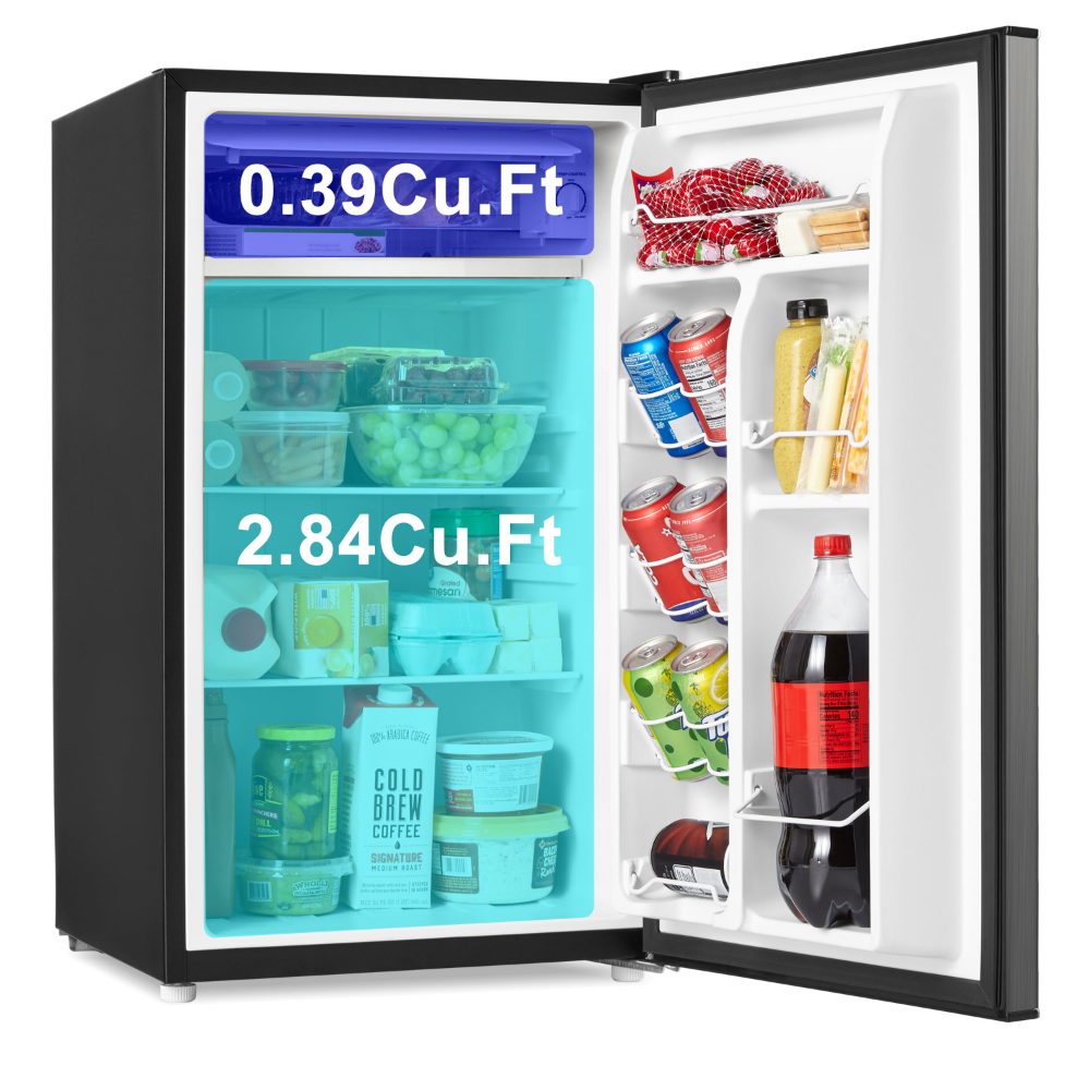 Title 5, 2023 New Galanz 3.3 Cu Ft One Door Mini Fridge,...